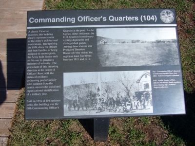 Commanding Officers' Quarters (104) Marker image. Click for full size.