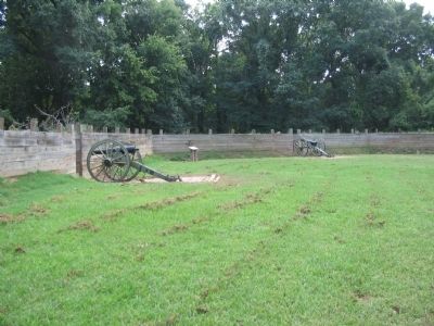 Section of the Fort, Reproduction Guns, and Marker image. Click for full size.