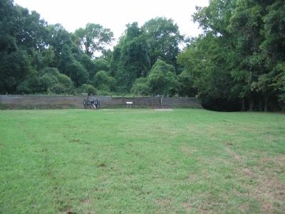 Restored Fort, Reproduction Gun, and Marker. Click for full size. Restored Fort, Reproduction Gun, and Marker image. Click for full size.