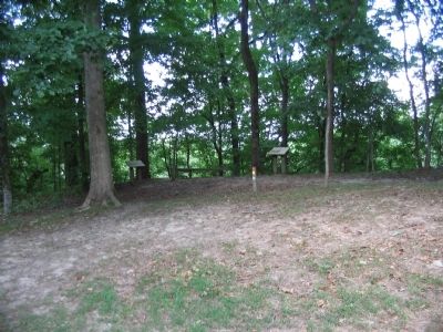 Markers on the River Side of Fort Pillow. Click for full size. Markers on the River Side of Fort Pillow image. Click for full size.