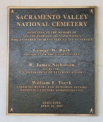 Sacramento Valley National Cemetery Marker image. Click for full size.