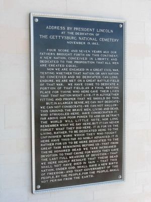 The <i>Gettysburg Address</i> Displayed at all National Cemeteries image. Click for full size.