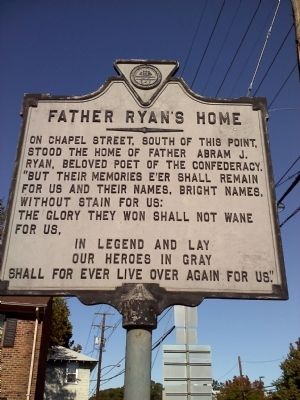 Father Ryan's Home Marker image. Click for full size.
