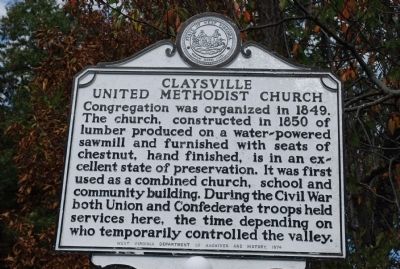 Claysville United Methodist Church Marker. Click for full size. Claysville United Methodist Church Marker image. Click for full size.