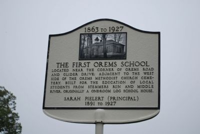The First Orems Schools Marker image. Click for full size.