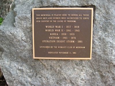 Mendham Township War Memorial image. Click for full size.