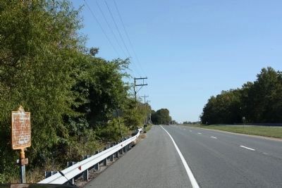 Broadkiln Hundred Marker, looking south along State Road 1, Coastal Highway image. Click for full size.