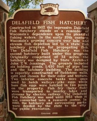 Delafield Fish Hatchery Marker image. Click for full size.