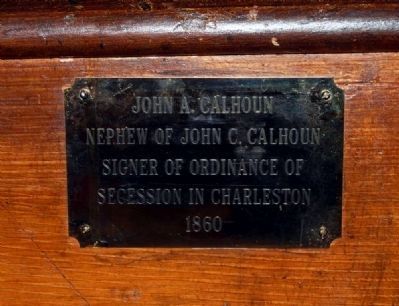 Trinity Episcopal Church Member Plaque -<br>John A. Calhoun image. Click for full size.