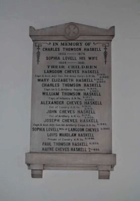 Haskell Family Plaque image. Click for full size.