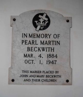 Pearl Martin Beckwith Plaque image. Click for full size.