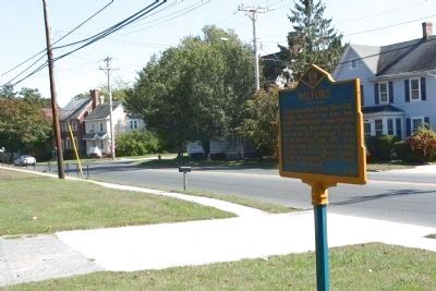 Milford Marker, looking east along State Road 14 (N Front Street) image. Click for full size.