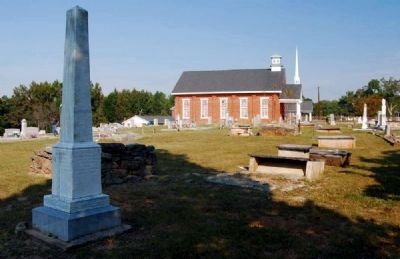 Moses Holland Monument and Big Creek Baptist Church image. Click for full size.