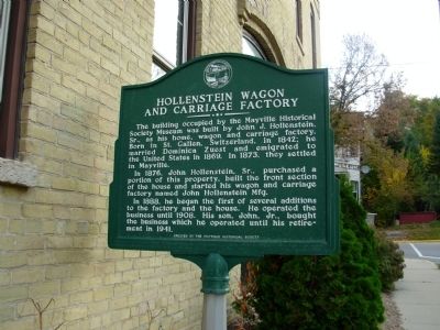 Hollenstein Wagon and Carriage Factory Marker. Click for full size. Hollenstein Wagon and Carriage Factory Marker image. Click for full size.