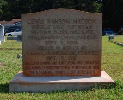 Lewis Ransom Maddox Tombstone image. Click for full size.