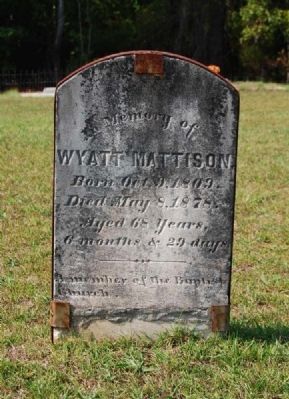Wyatt Mattison Tombstone image. Click for full size.
