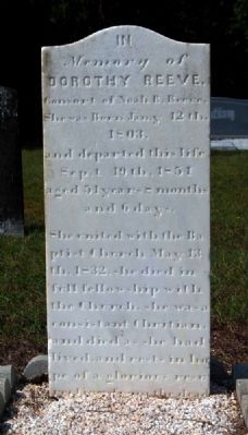 Dorothy Reeve Tombstone image. Click for full size.