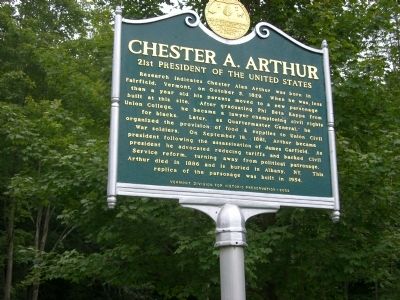 Chester A. Arthur Marker image. Click for full size.