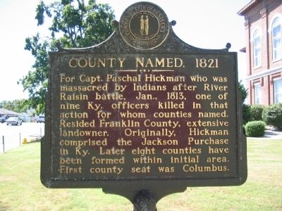 County Named, 1821 Marker. Click for full size. County Named, 1821 Marker image. Click for full size.