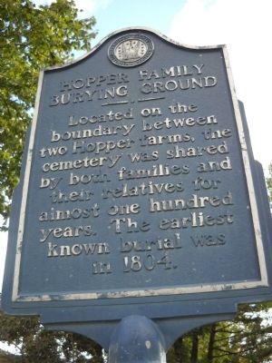 Hopper Family Burying Ground Marker. Click for full size. Hopper Family Burying Ground Marker image. Click for full size.