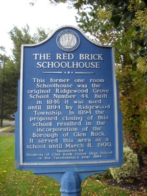 The Red Brick Schoolhouse Marker image. Click for full size.