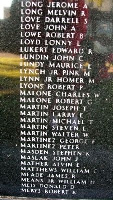 Kansas Vietnam Veterans Memorial Honor Roll image. Click for full size.