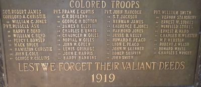 Havre De Grace War Memorial - focus on the community's "Colored Troops" image. Click for full size.