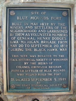 Site of Blue Mounds Fort Marker image. Click for full size.