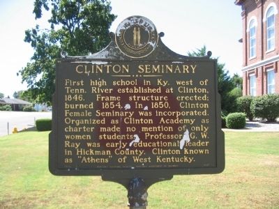 Clinton Seminary Marker. Click for full size. Clinton Seminary Marker image. Click for full size.