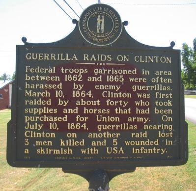 Guerrilla Raids on Clinton Marker image. Click for full size.