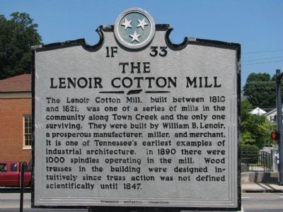 The Lenoir Cotton Mill Marker. Click for full size. The Lenoir Cotton Mill Marker image. Click for full size.