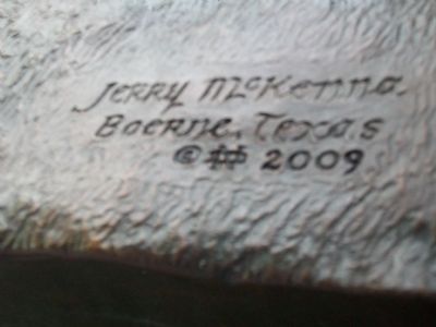 Artist's signature on side of Sculpture image. Click for full size.