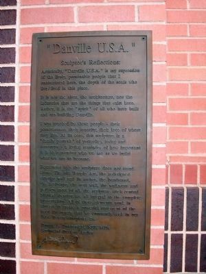 "Danville U.S.A." - Sculptor's Reflections - Plaque image. Click for full size.