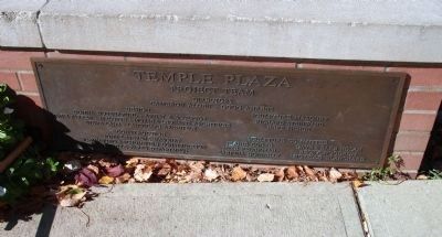 Vermilion Street - - "Temple Plaza" Plaque image. Click for full size.