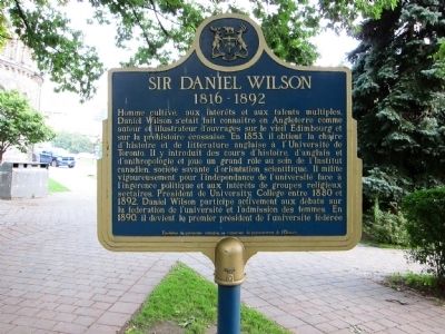 Sir Daniel Wilson Marker - French (north-facing) side image. Click for full size.