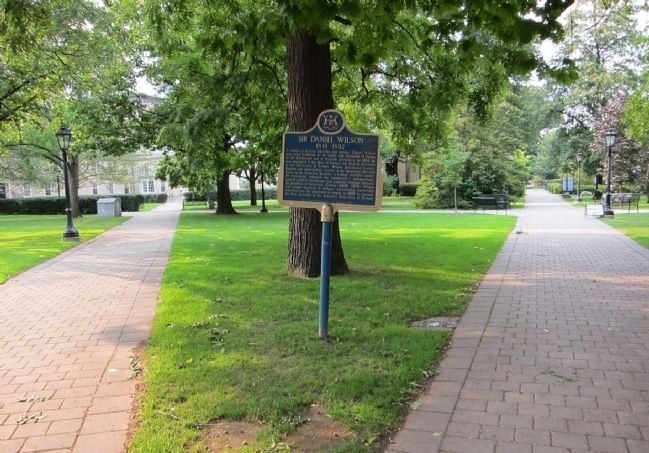 Sir Daniel Wilson Marker - wide view, looking north image. Click for full size.