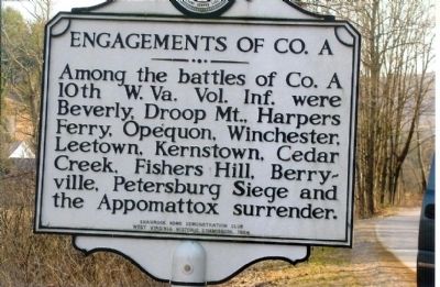 Engagements of Co. A Marker image. Click for full size.