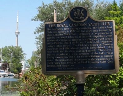 The Royal Canadian Yacht Club Marker - south-facing side image. Click for full size.
