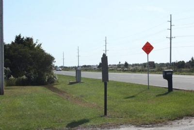 Indian River Life-Saving Station Marker, looking south along Coastal Highway (State Route 1) image. Click for full size.