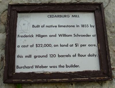 Cedarburg Mill Marker. Click for full size. Cedarburg Mill Marker image. Click for full size.