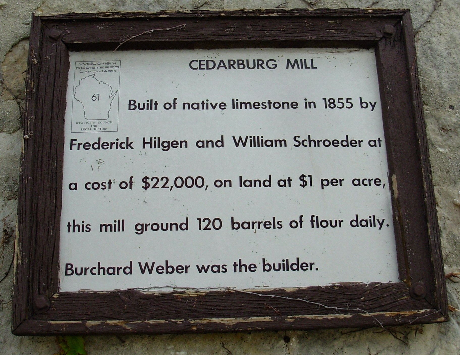 Cedarburg Mill Marker