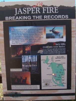 Jasper Fire Marker - Breaking the Records Panel. Click for full size. Jasper Fire Marker - Breaking the Records Panel image. Click for full size.