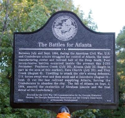 The Battles for Atlanta Marker image. Click for full size.
