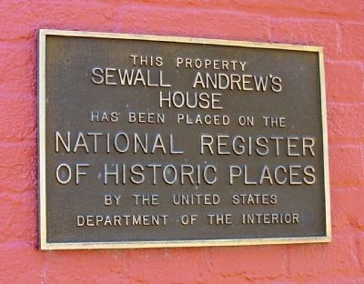 National Register Marker on Sewall Andrews' House image. Click for full size.