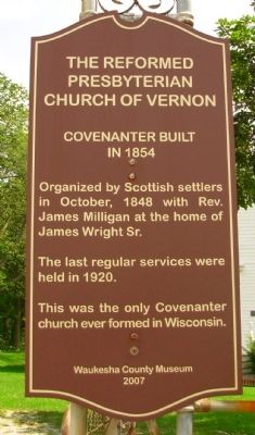 The Reformed Presbyterian Church of Vernon Marker image. Click for full size.