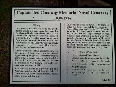 Captain Ted Conaway Memorial Naval Cemetery 1838-1986 Marker image. Click for full size.