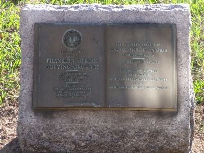 Franklin Street Burying Grounds Marker. Click for full size. Franklin Street Burying Grounds Marker image. Click for full size.