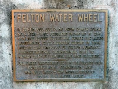 Pelton Water Wheel Marker image. Click for full size.