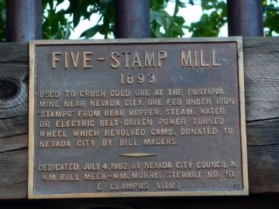 Five Stamp Mill Marker image. Click for full size.