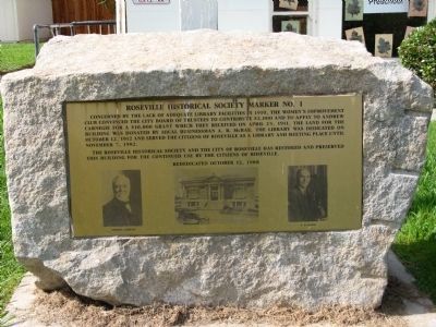 Roseville Carnegie Library Marker. Click for full size. Roseville Carnegie Library Marker image. Click for full size.